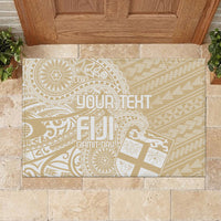 Custom Indo Fijians Rubber Doormat Fiji ke Hindustani Polyneisan Paisley Beige Style - Wonder Print Shop