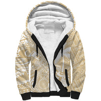 Custom Indo Fijians Sherpa Hoodie Fiji ke Hindustani Polyneisan Paisley Beige Style - Wonder Print Shop