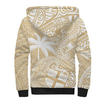 Custom Indo Fijians Sherpa Hoodie Fiji ke Hindustani Polyneisan Paisley Beige Style - Wonder Print Shop