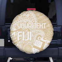 Custom Indo Fijians Spare Tire Cover Fiji ke Hindustani Polyneisan Paisley Beige Style - Wonder Print Shop