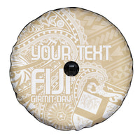 Custom Indo Fijians Spare Tire Cover Fiji ke Hindustani Polyneisan Paisley Beige Style - Wonder Print Shop