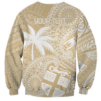 Custom Indo Fijians Sweatshirt Fiji ke Hindustani Polyneisan Paisley Beige Style - Wonder Print Shop
