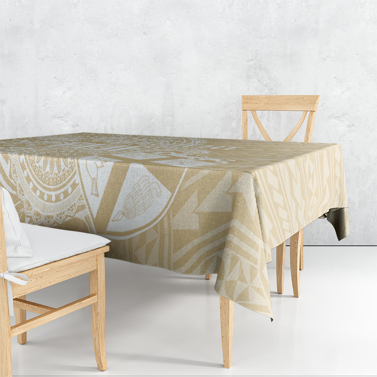 Custom Indo Fijians Tablecloth Fiji ke Hindustani Polyneisan Paisley Beige Style - Wonder Print Shop