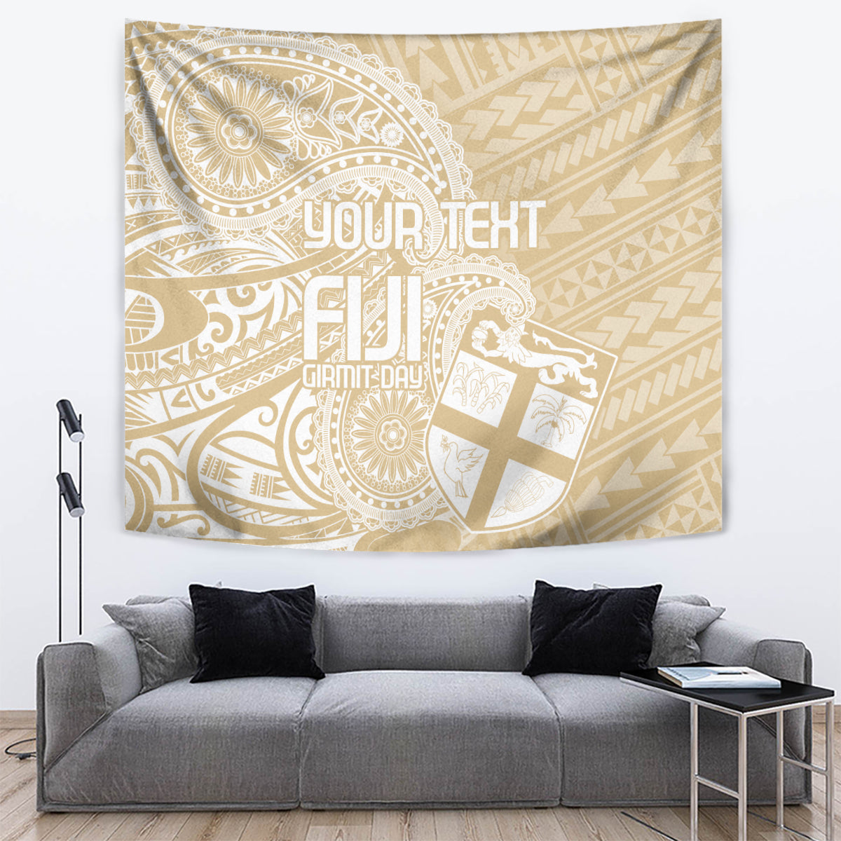 Custom Indo Fijians Tapestry Fiji ke Hindustani Polyneisan Paisley Beige Style - Wonder Print Shop