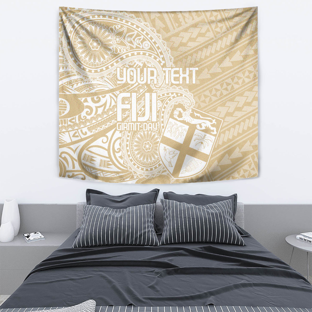 Custom Indo Fijians Tapestry Fiji ke Hindustani Polyneisan Paisley Beige Style - Wonder Print Shop