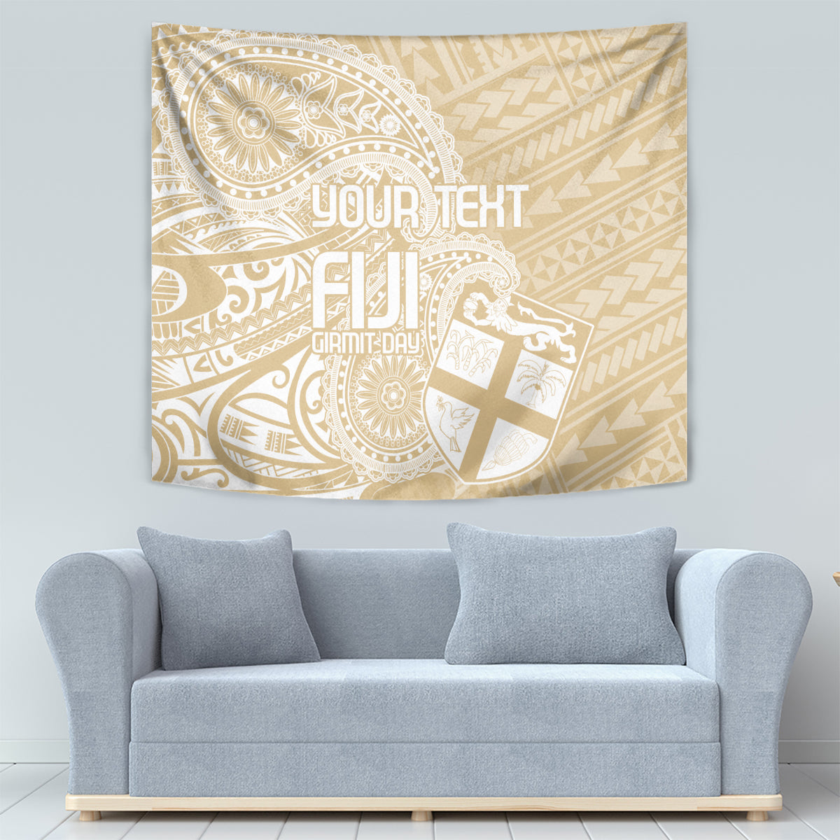 Custom Indo Fijians Tapestry Fiji ke Hindustani Polyneisan Paisley Beige Style - Wonder Print Shop