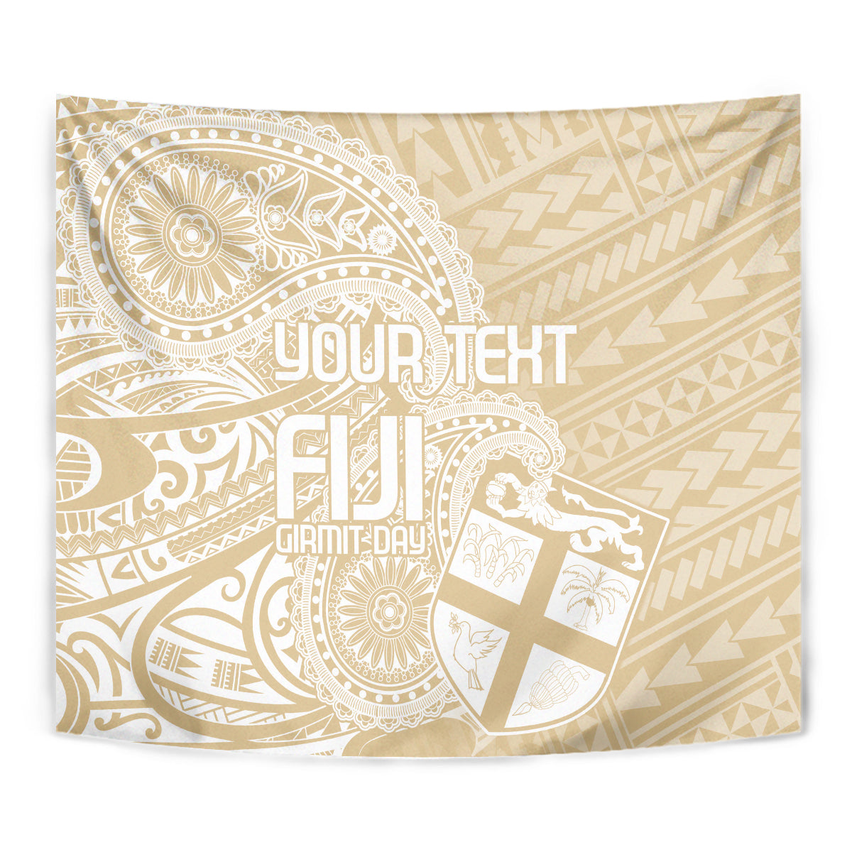 Custom Indo Fijians Tapestry Fiji ke Hindustani Polyneisan Paisley Beige Style - Wonder Print Shop