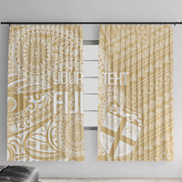 Custom Indo Fijians Window Curtain Fiji ke Hindustani Polyneisan Paisley Beige Style - Wonder Print Shop