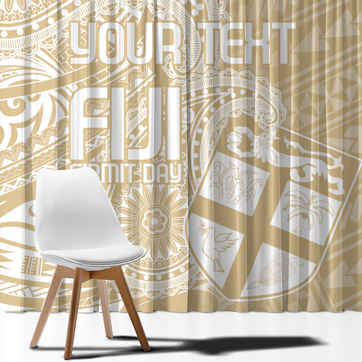 Custom Indo Fijians Window Curtain Fiji ke Hindustani Polyneisan Paisley Beige Style - Wonder Print Shop