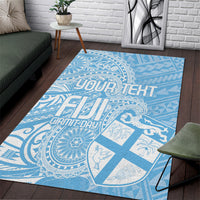 Custom Indo Fijians Area Rug Fiji ke Hindustani Polyneisan Paisley Blue Style LT9 - Wonder Print Shop