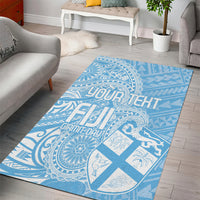 Custom Indo Fijians Area Rug Fiji ke Hindustani Polyneisan Paisley Blue Style LT9 - Wonder Print Shop
