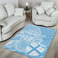 Custom Indo Fijians Area Rug Fiji ke Hindustani Polyneisan Paisley Blue Style LT9 - Wonder Print Shop