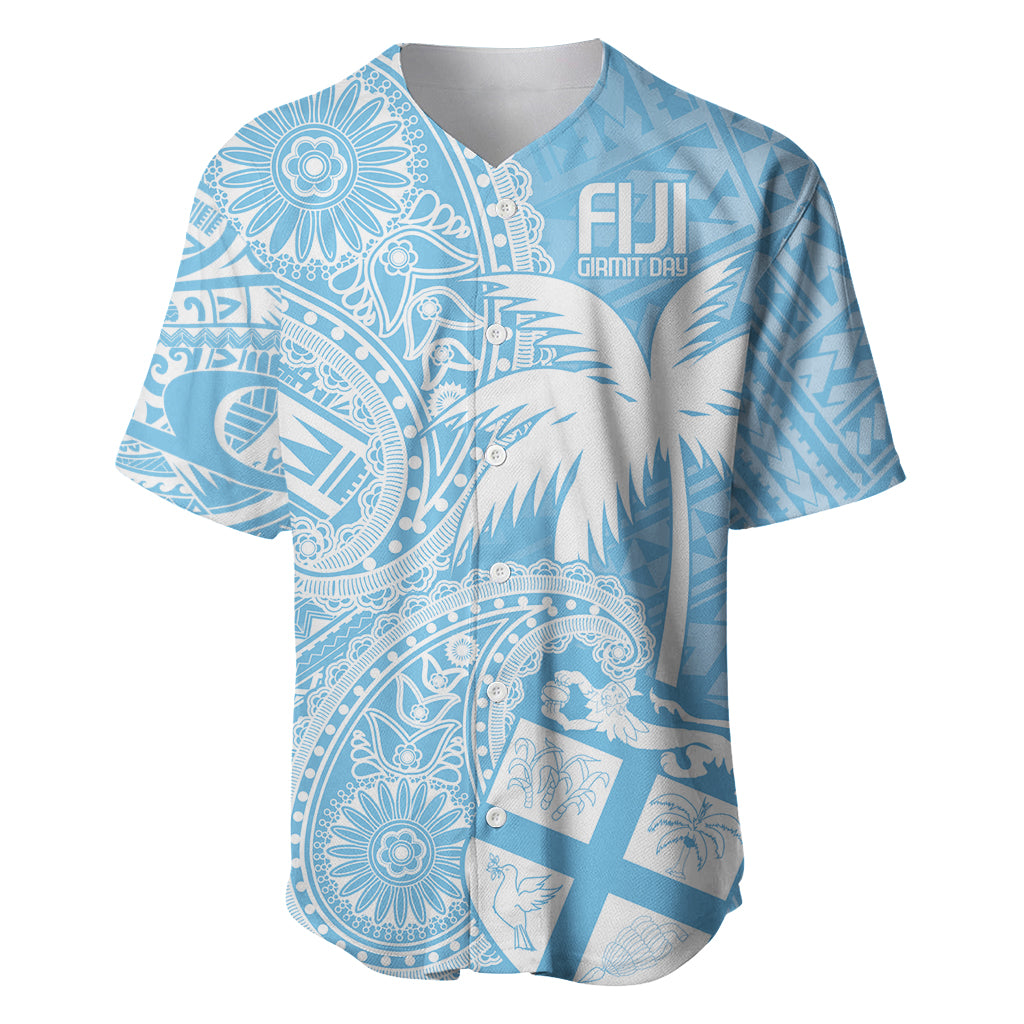 Custom Indo Fijians Baseball Jersey Fiji ke Hindustani Polyneisan Paisley Blue Style LT9 - Wonder Print Shop