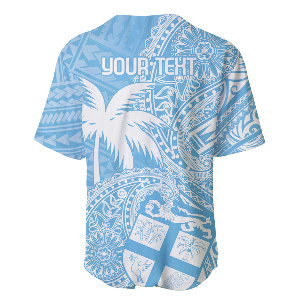 Custom Indo Fijians Baseball Jersey Fiji ke Hindustani Polyneisan Paisley Blue Style LT9 - Wonder Print Shop