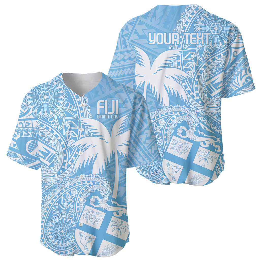 Custom Indo Fijians Baseball Jersey Fiji ke Hindustani Polyneisan Paisley Blue Style LT9 - Wonder Print Shop