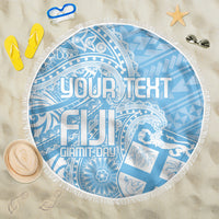 Custom Indo Fijians Beach Blanket Fiji ke Hindustani Polyneisan Paisley Blue Style LT9 - Wonder Print Shop