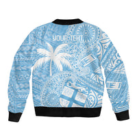 Custom Indo Fijians Bomber Jacket Fiji ke Hindustani Polyneisan Paisley Blue Style LT9 - Wonder Print Shop