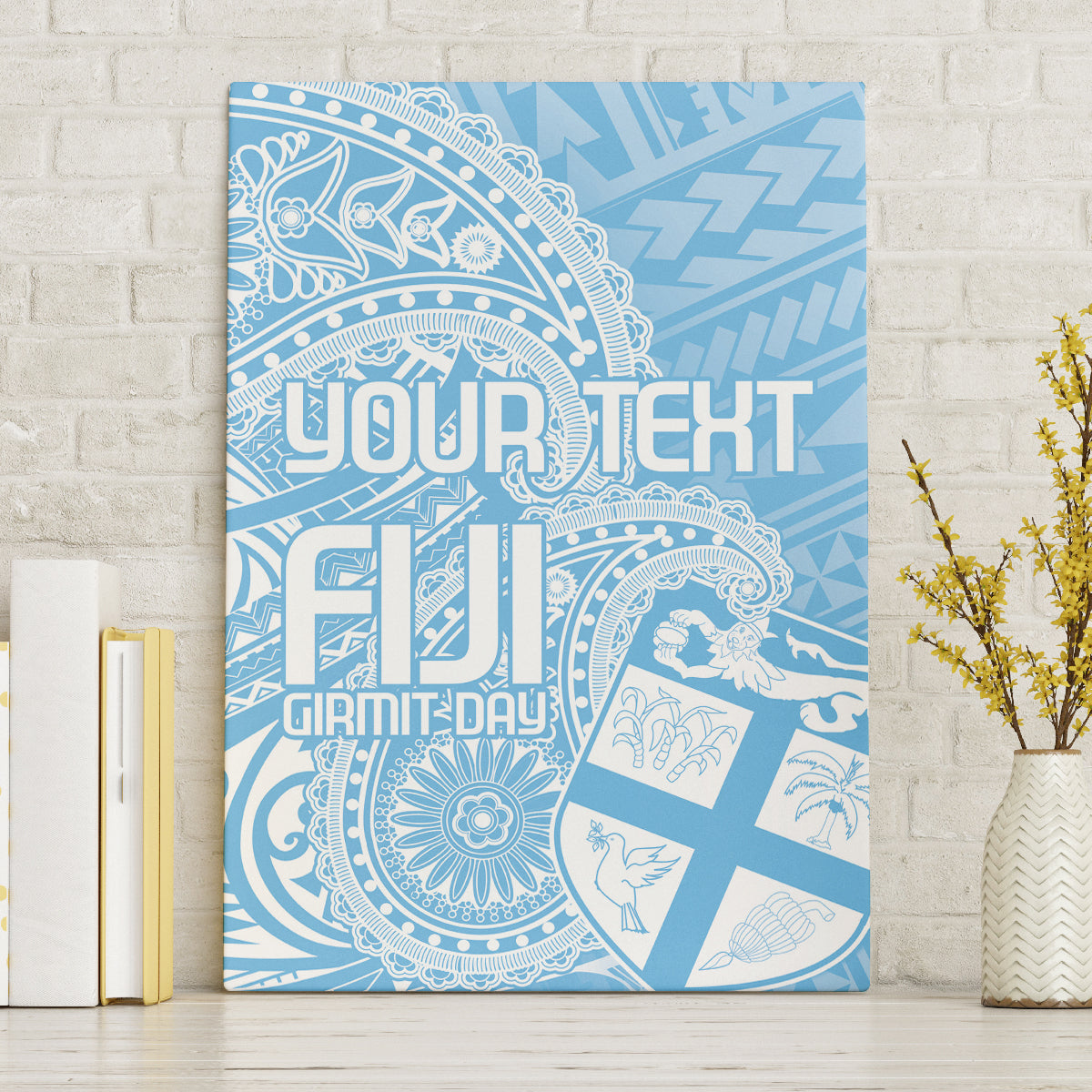 Custom Indo Fijians Canvas Wall Art Fiji ke Hindustani Polyneisan Paisley Blue Style LT9 - Wonder Print Shop