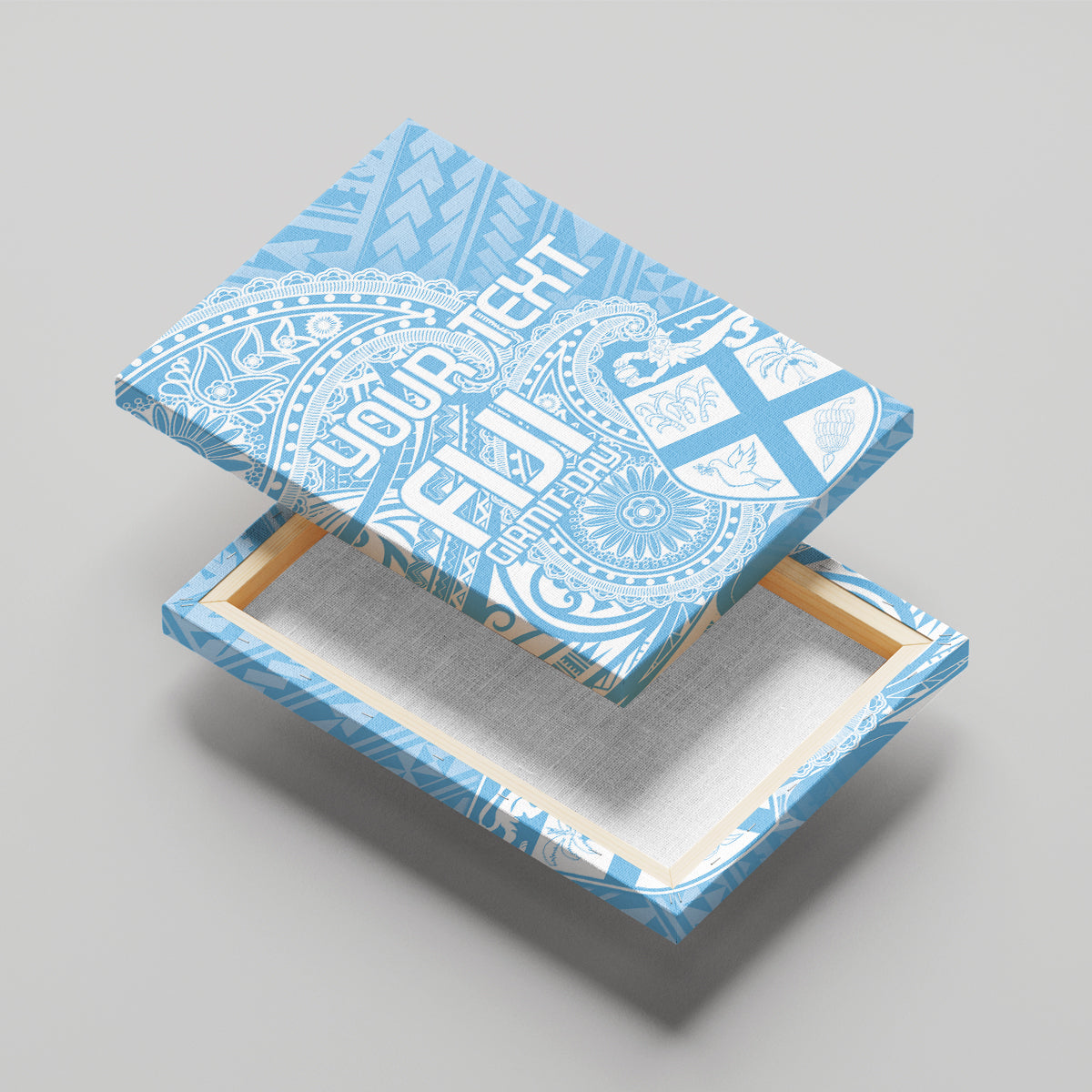 Custom Indo Fijians Canvas Wall Art Fiji ke Hindustani Polyneisan Paisley Blue Style LT9 - Wonder Print Shop