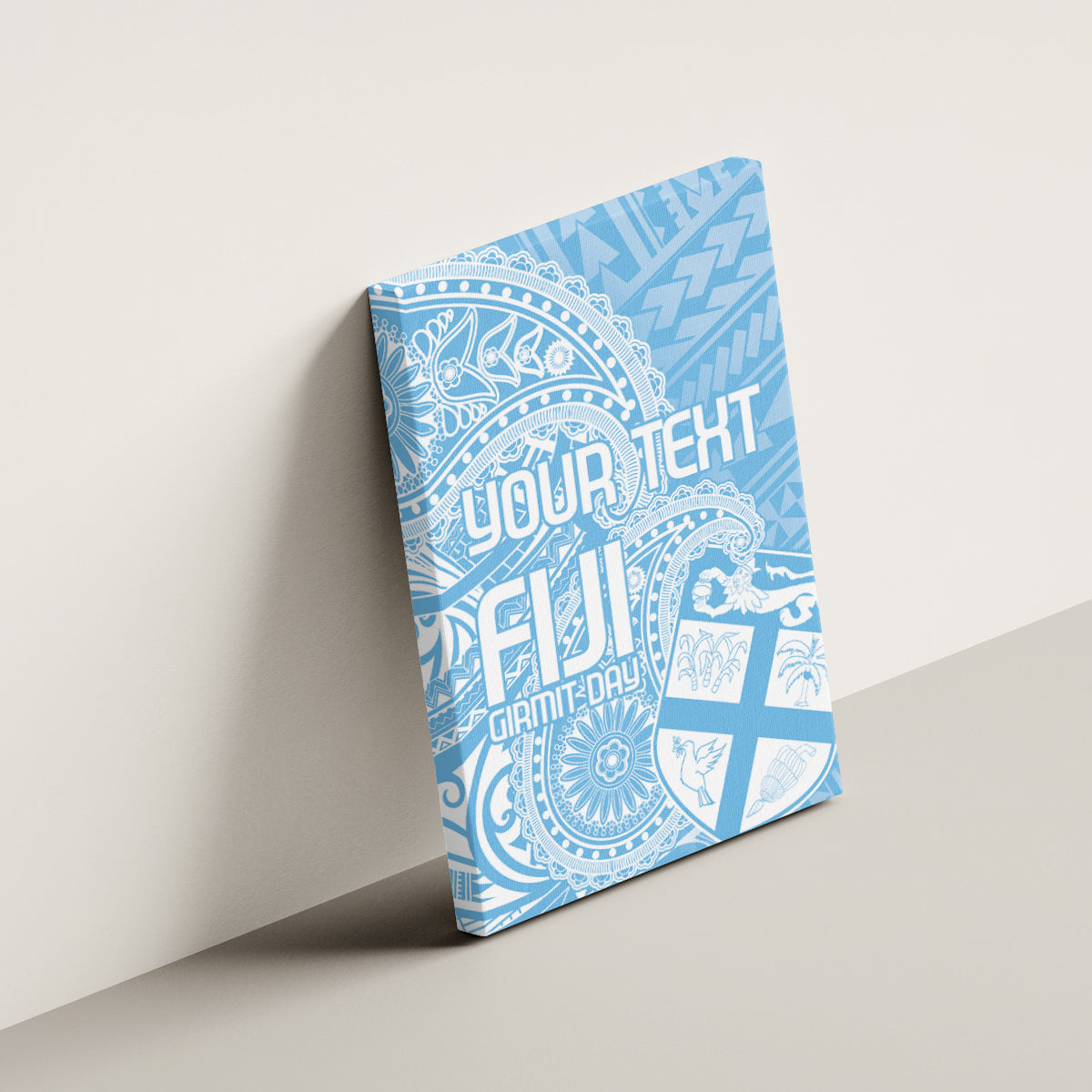 Custom Indo Fijians Canvas Wall Art Fiji ke Hindustani Polyneisan Paisley Blue Style LT9 - Wonder Print Shop