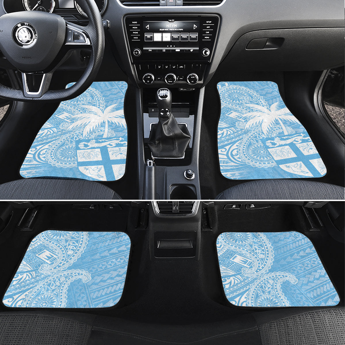 Custom Indo Fijians Car Mats Fiji ke Hindustani Polyneisan Paisley Blue Style LT9 - Wonder Print Shop