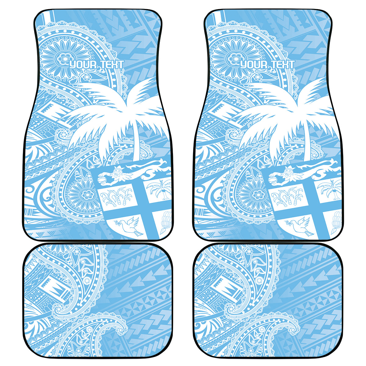 Custom Indo Fijians Car Mats Fiji ke Hindustani Polyneisan Paisley Blue Style LT9 - Wonder Print Shop