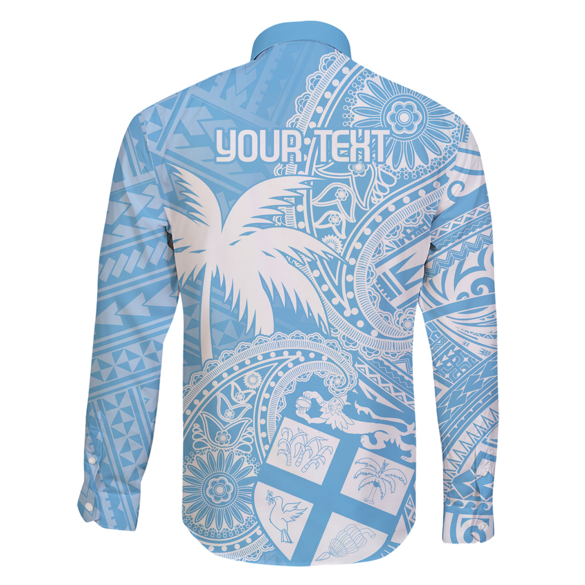 Custom Indo Fijians Family Matching Short Sleeve Bodycon Dress and Hawaiian Shirt Fiji ke Hindustani Polyneisan Paisley Blue Style - Wonder Print Shop