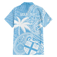 Custom Indo Fijians Family Matching Summer Maxi Dress and Hawaiian Shirt Fiji ke Hindustani Polyneisan Paisley Blue Style - Wonder Print Shop