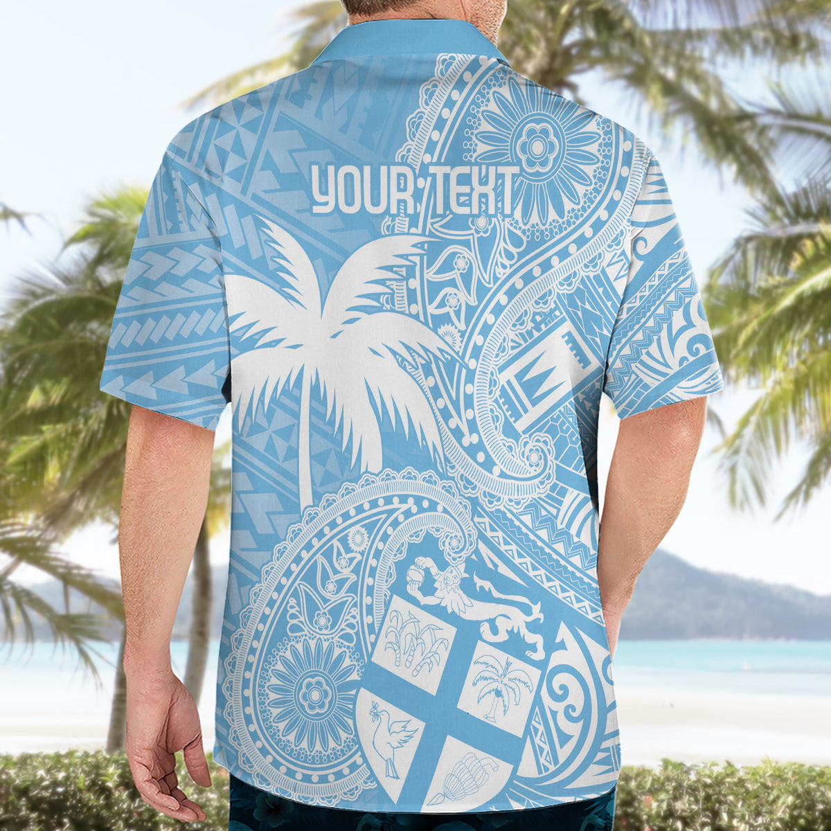 Custom Indo Fijians Hawaiian Shirt Fiji ke Hindustani Polyneisan Paisley Blue Style - Wonder Print Shop