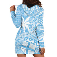 Custom Indo Fijians Hoodie Dress Fiji ke Hindustani Polyneisan Paisley Blue Style - Wonder Print Shop