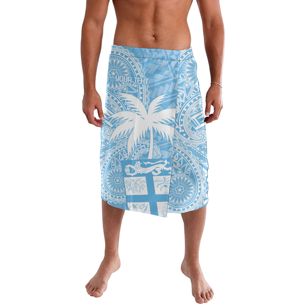 Custom Indo Fijians Lavalava Fiji ke Hindustani Polyneisan Paisley Blue Style - Wonder Print Shop