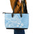 Custom Indo Fijians Leather Tote Bag Fiji ke Hindustani Polyneisan Paisley Blue Style - Wonder Print Shop