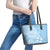 Custom Indo Fijians Leather Tote Bag Fiji ke Hindustani Polyneisan Paisley Blue Style - Wonder Print Shop