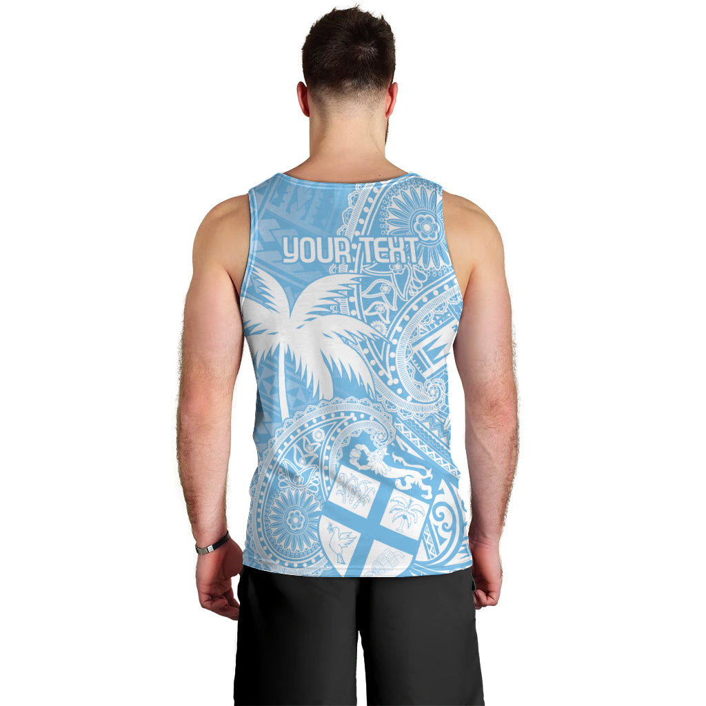 Custom Indo Fijians Men Tank Top Fiji ke Hindustani Polyneisan Paisley Blue Style - Wonder Print Shop
