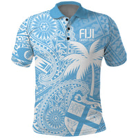 Custom Indo Fijians Polo Shirt Fiji ke Hindustani Polyneisan Paisley Blue Style - Wonder Print Shop