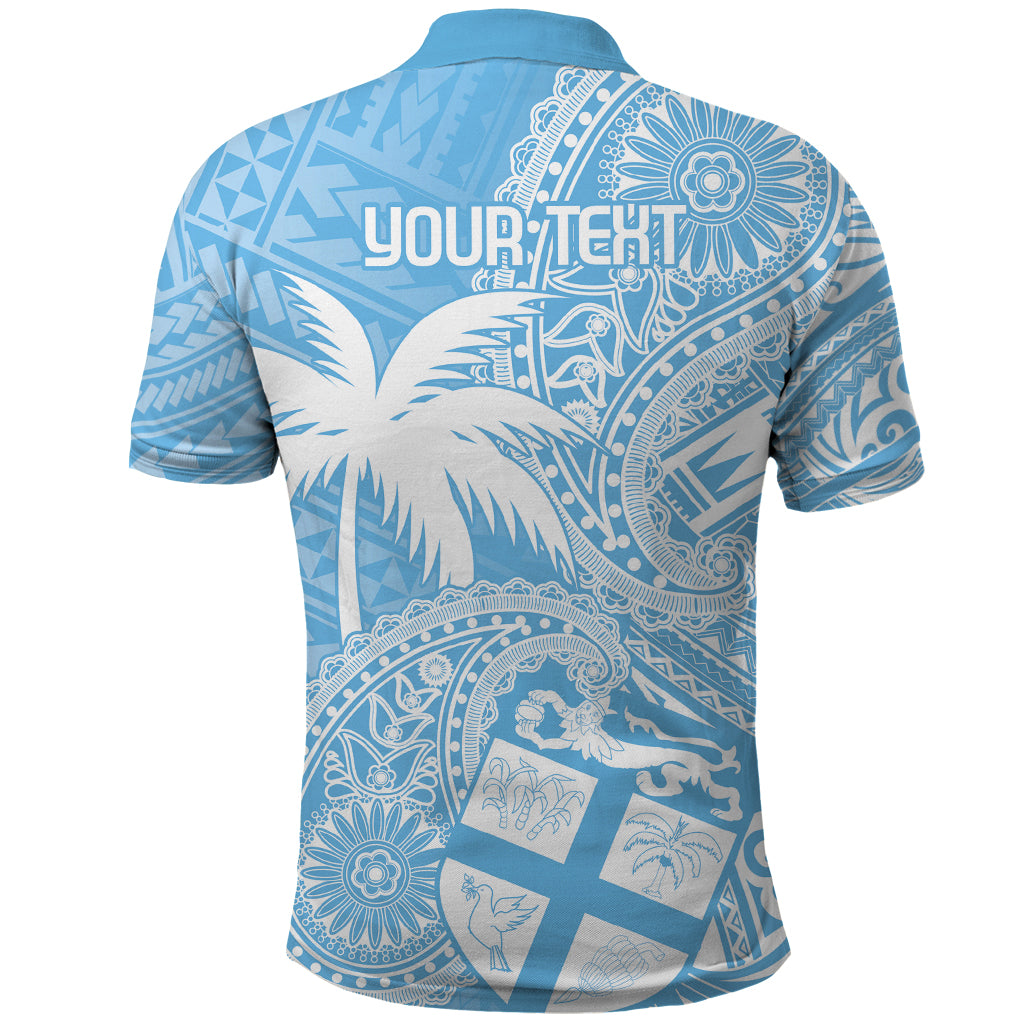 Custom Indo Fijians Polo Shirt Fiji ke Hindustani Polyneisan Paisley Blue Style - Wonder Print Shop