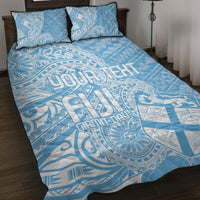 Custom Indo Fijians Quilt Bed Set Fiji ke Hindustani Polyneisan Paisley Blue Style - Wonder Print Shop