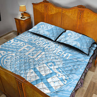 Custom Indo Fijians Quilt Bed Set Fiji ke Hindustani Polyneisan Paisley Blue Style - Wonder Print Shop