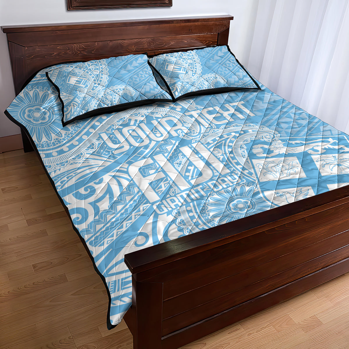 Custom Indo Fijians Quilt Bed Set Fiji ke Hindustani Polyneisan Paisley Blue Style - Wonder Print Shop