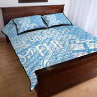 Custom Indo Fijians Quilt Bed Set Fiji ke Hindustani Polyneisan Paisley Blue Style - Wonder Print Shop