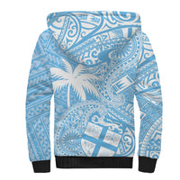 Custom Indo Fijians Sherpa Hoodie Fiji ke Hindustani Polyneisan Paisley Blue Style - Wonder Print Shop