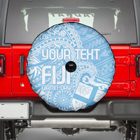 Custom Indo Fijians Spare Tire Cover Fiji ke Hindustani Polyneisan Paisley Blue Style - Wonder Print Shop