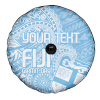 Custom Indo Fijians Spare Tire Cover Fiji ke Hindustani Polyneisan Paisley Blue Style - Wonder Print Shop