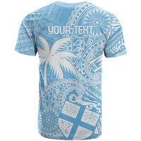 Custom Indo Fijians T Shirt Fiji ke Hindustani Polyneisan Paisley Blue Style - Wonder Print Shop