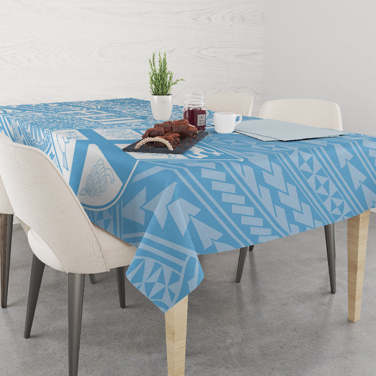 Custom Indo Fijians Tablecloth Fiji ke Hindustani Polyneisan Paisley Blue Style - Wonder Print Shop