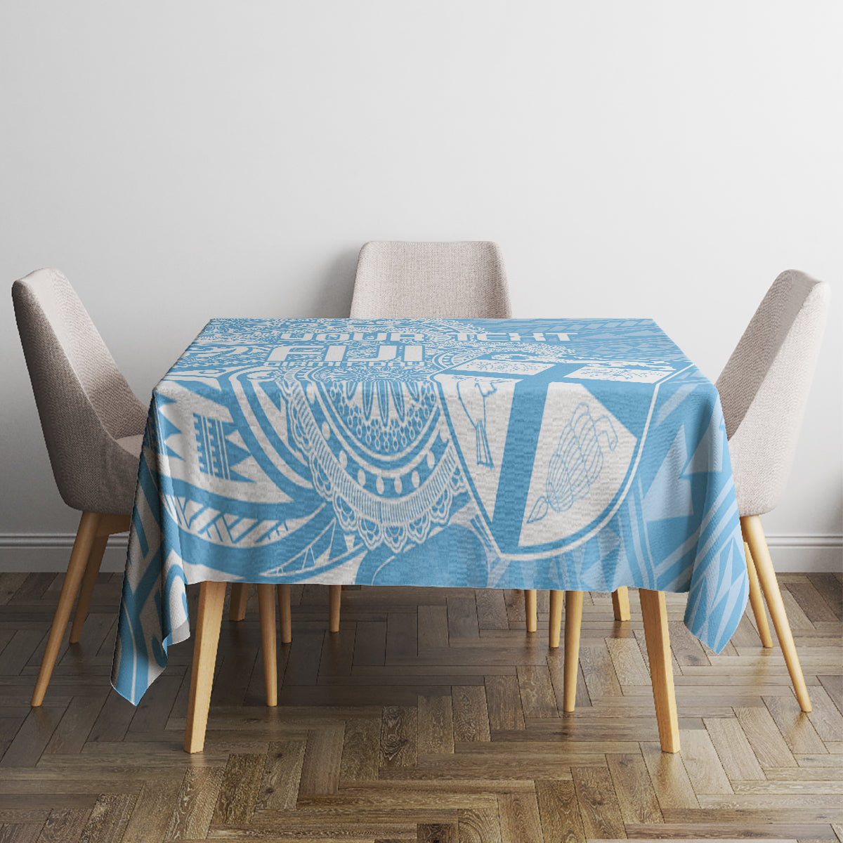 Custom Indo Fijians Tablecloth Fiji ke Hindustani Polyneisan Paisley Blue Style - Wonder Print Shop