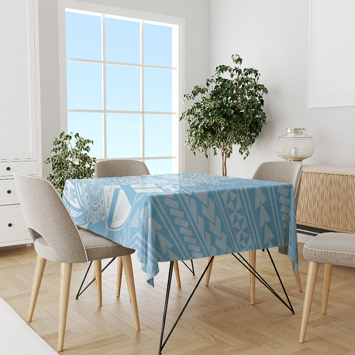 Custom Indo Fijians Tablecloth Fiji ke Hindustani Polyneisan Paisley Blue Style - Wonder Print Shop