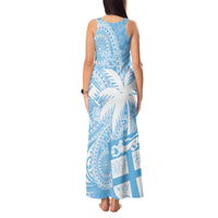 Custom Indo Fijians Tank Maxi Dress Fiji ke Hindustani Polyneisan Paisley Blue Style - Wonder Print Shop