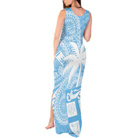 Custom Indo Fijians Tank Maxi Dress Fiji ke Hindustani Polyneisan Paisley Blue Style - Wonder Print Shop