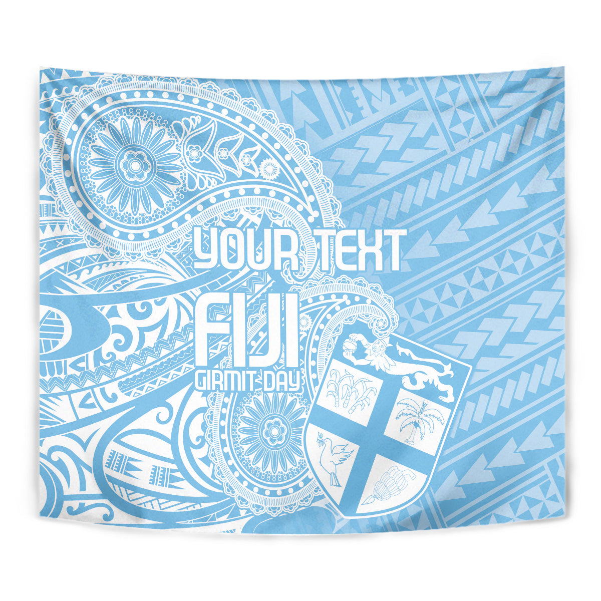 Custom Indo Fijians Tapestry Fiji ke Hindustani Polyneisan Paisley Blue Style - Wonder Print Shop